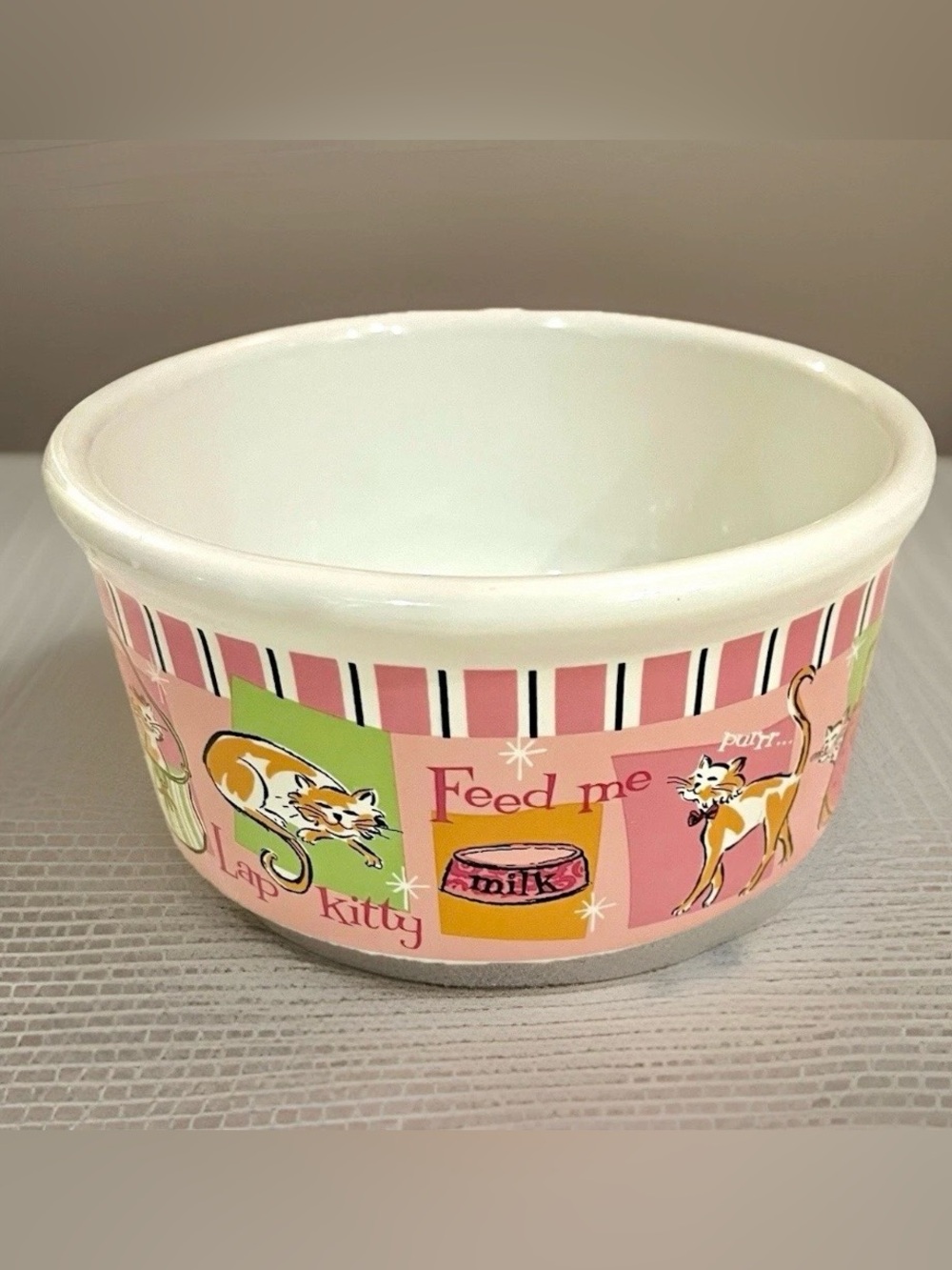 Lap Cat Ceramic Food Bowl by Riviera Beers Signature Housewares Retro Art Style